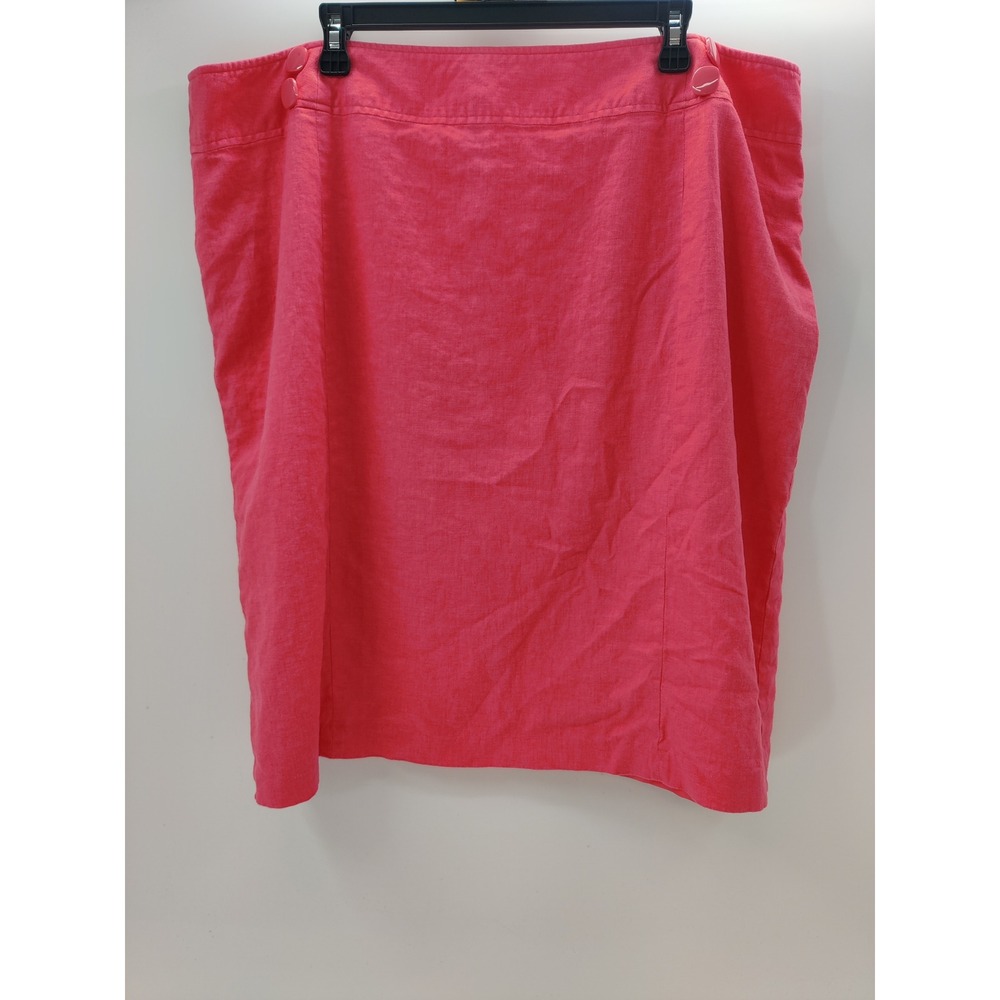 Cato Woman Pink Linen Blend Pencil Skirt Plus Size 22W Lined Knee Length Career